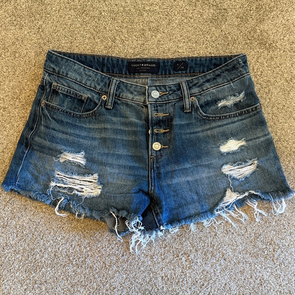 Lucky Brand Blue Distressed Shorts